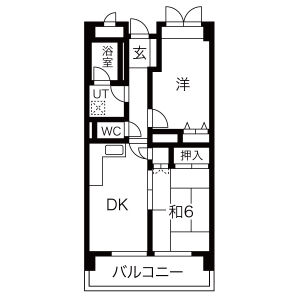 2DK 間取り図