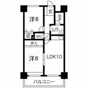 2DK 間取り図