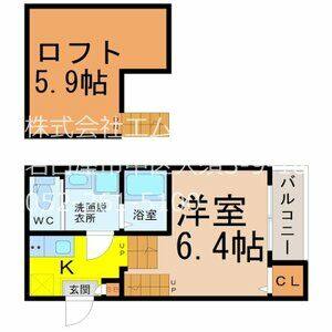 1K 間取り図