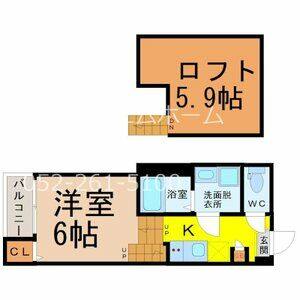 1K 間取り図