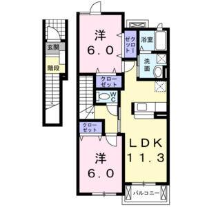 2LDK 間取り図