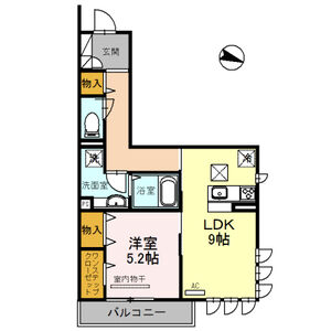 1LDK 間取り図