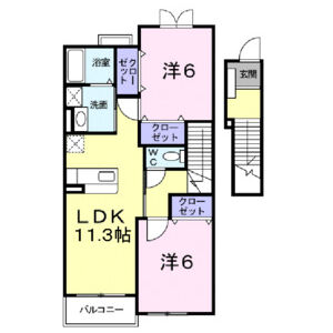 2LDK 間取り図