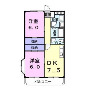 2DK 間取り図