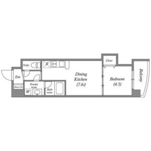 1DK 間取り図