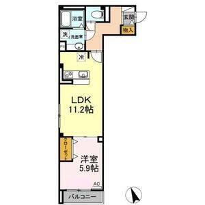 1LDK 間取り図