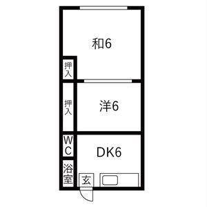 2DK 間取り図