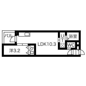 1LDK 間取り図