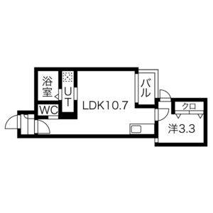 1LDK 間取り図