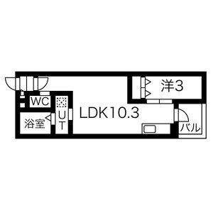 1LDK 間取り図