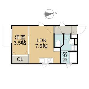 1DK 間取り図