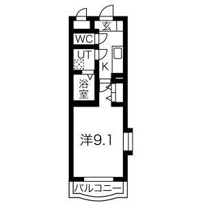 1K 間取り図