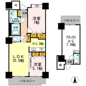 2LDK 間取り図