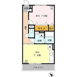 1DK 間取り図