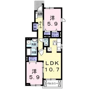 2LDK 間取り図