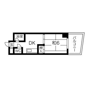 1DK 間取り図