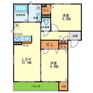 2LDK 間取り図
