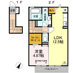 1LDK 間取り図