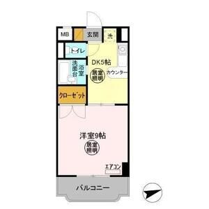 1DK 間取り図