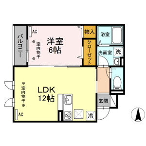 1LDK 間取り図