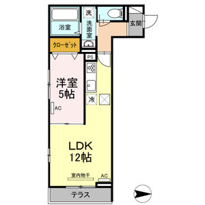 1LDK 間取り図