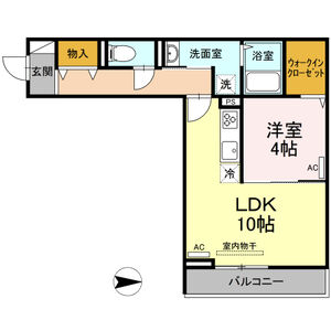 1LDK 間取り図