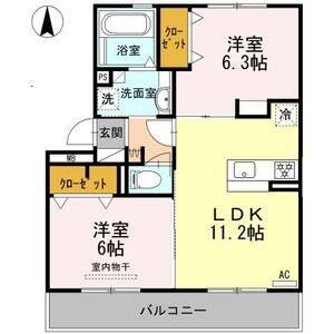 2LDK 間取り図
