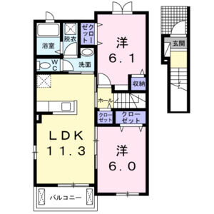 2LDK 間取り図