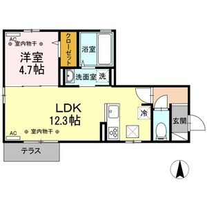 1LDK 間取り図