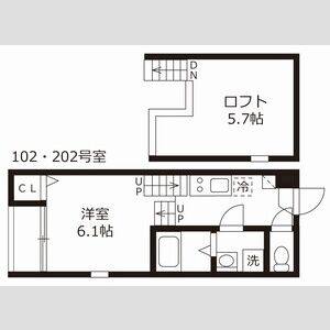 1K 間取り図