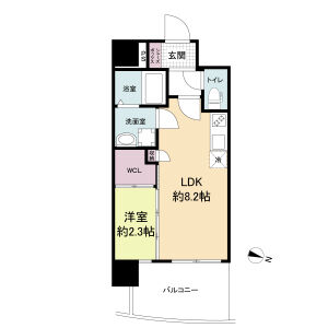 1LDK 間取り図