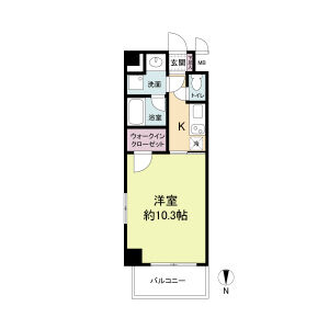 1K 間取り図