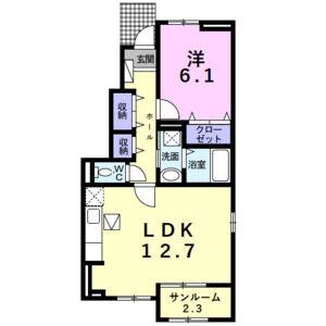 1LDK 間取り図