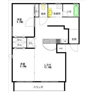 2LDK 間取り図