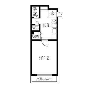 1K 間取り図