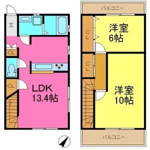 2LDK 間取り図