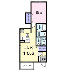 1LDK 間取り図