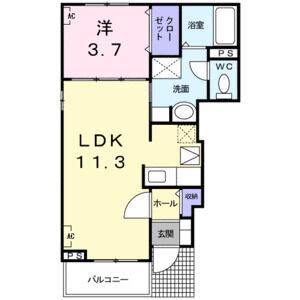 1LDK 間取り図
