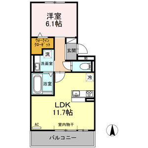 1LDK 間取り図