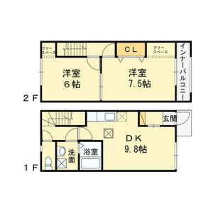 2DK 間取り図