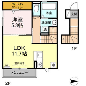 1LDK 間取り図