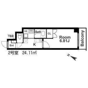 1K 間取り図