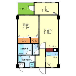 1LDK 間取り図
