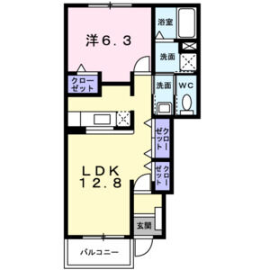 1LDK 間取り図