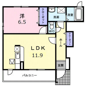 1LDK 間取り図