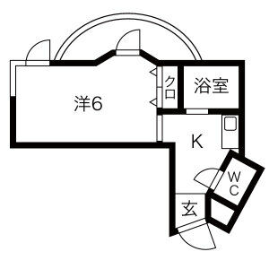 1K 間取り図