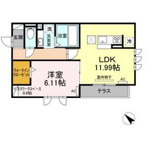 1LDK 間取り図