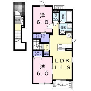 2LDK 間取り図