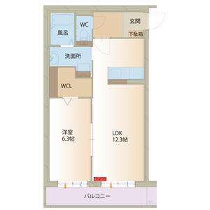 1LDK 間取り図