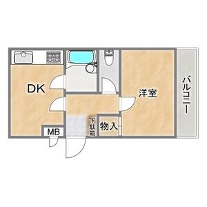 1DK 間取り図